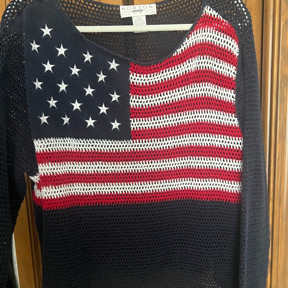 Norton Women's Patriotic Knit Sweater - Navy, Red, and White